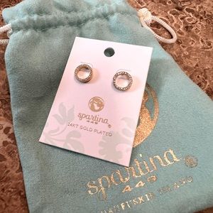Spartina 449 Gold circle with pave CZ